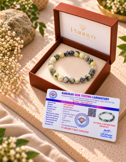 Natural Australian Chrysoprase Bracelet-Stone of Joy and New Beginnings.