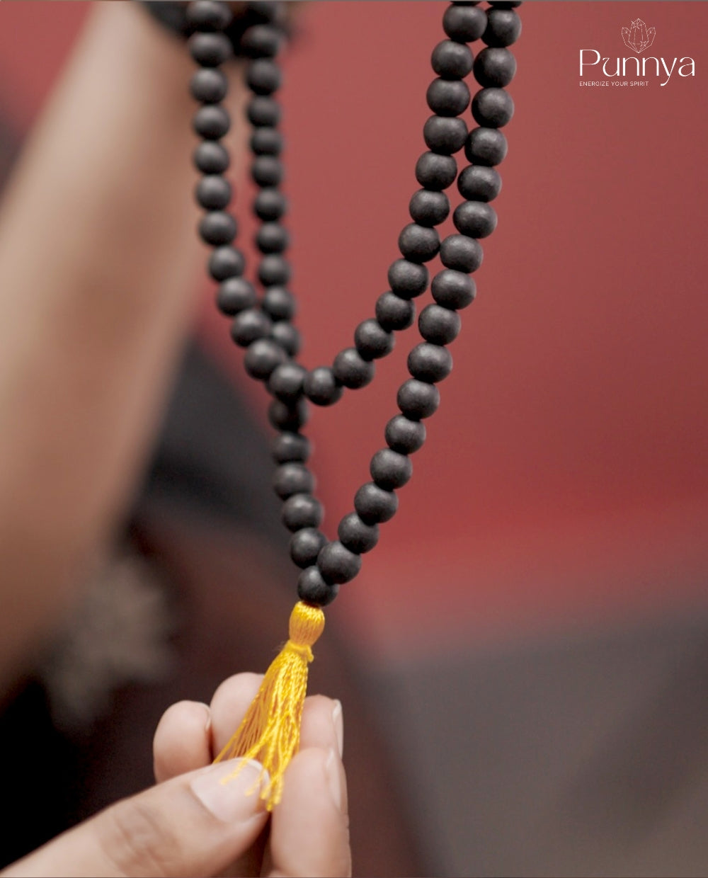Original Karungali 8MM (Ebony) Wood Mala – 108 Beads for Meditation & Protection