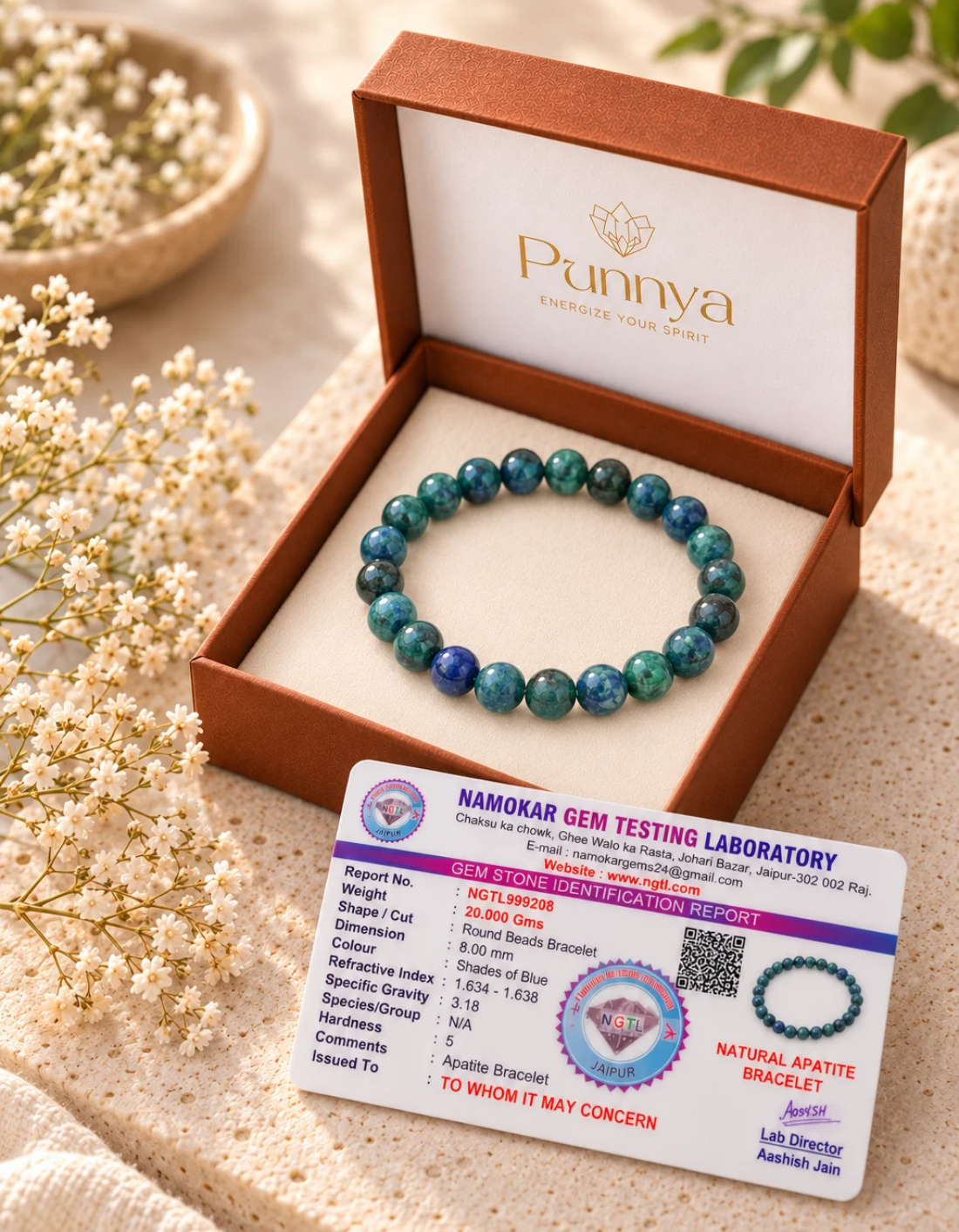Natural Apatite Bracelet-Stone of Inspiration and Manifestation