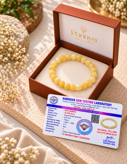 Natural Yellow Calcite BraceletStone of Confidence and Positive Energy