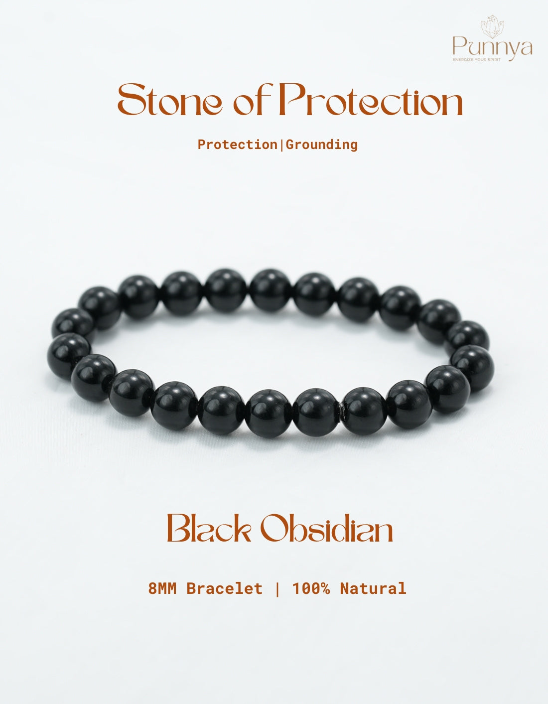 Natural Black Obsidian Bracelet-Stone of Protection and Strength