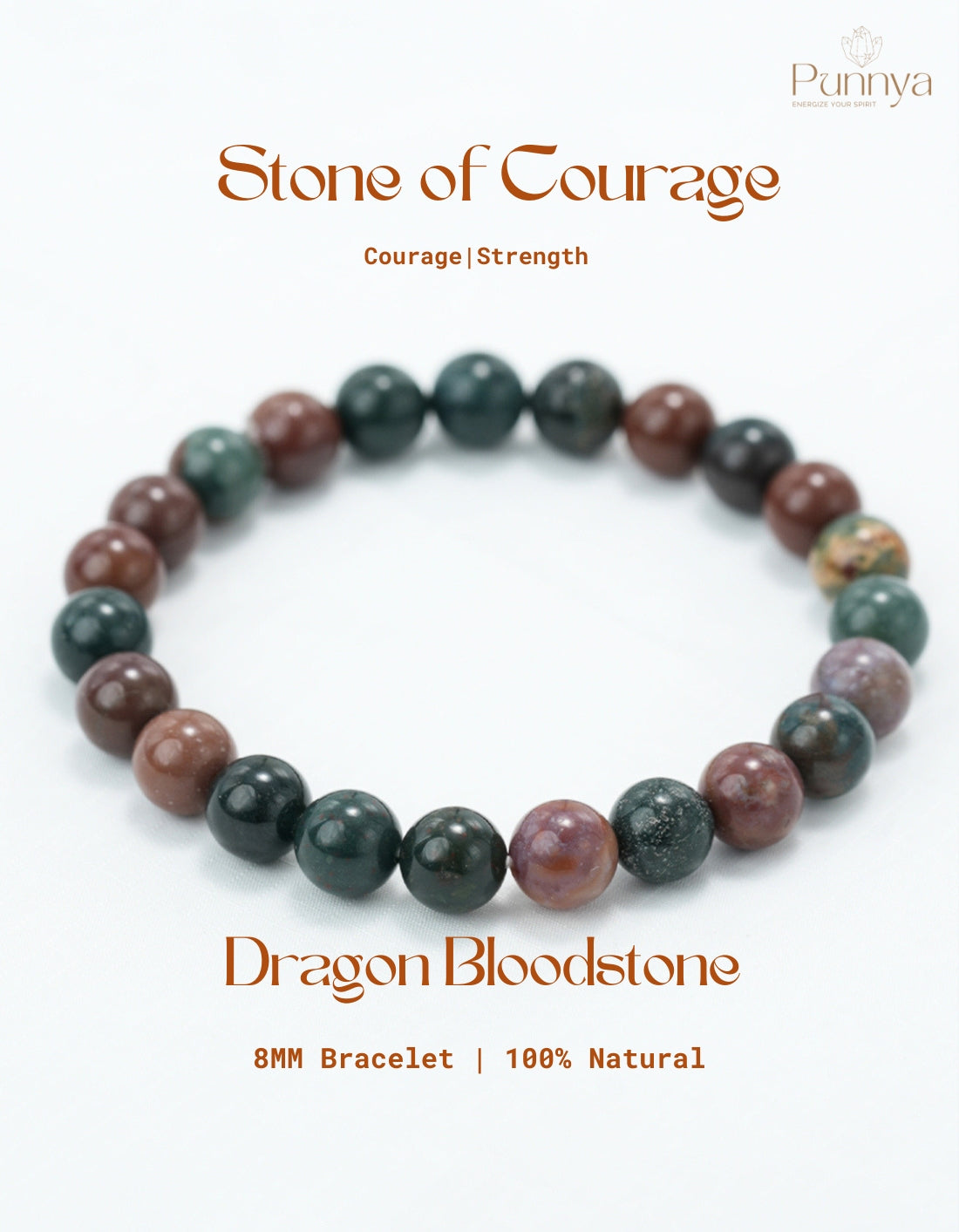 Natural Dragon Bloodstone Bracelet-Stone of Courage and Personal Power