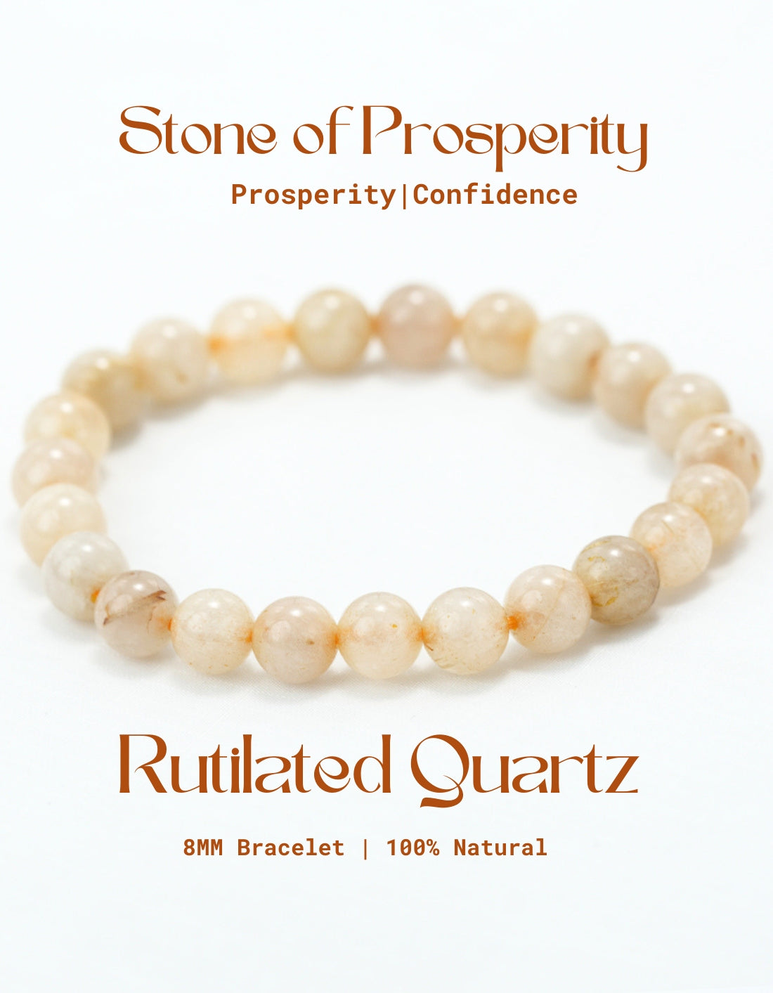 Natural Golden Rutile Bracelet -Stone of Prosperity and Manifestation