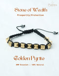 Natural Golden Pyrite Bracelet-Stone of Wealth and Protection