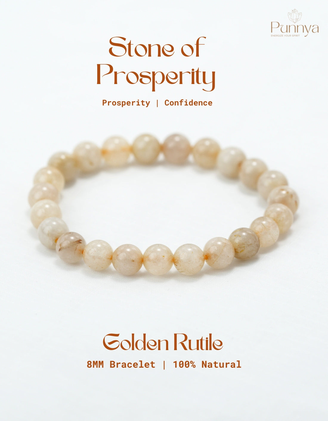 Natural Golden Rutile Bracelet -Stone of Prosperity and Manifestation