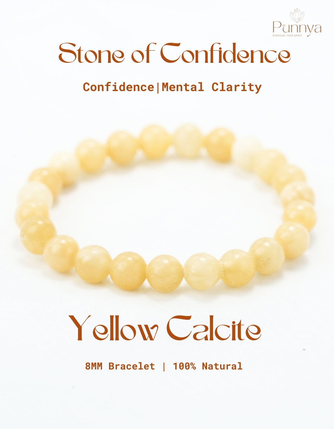 Natural Yellow Calcite BraceletStone of Confidence and Positive Energy