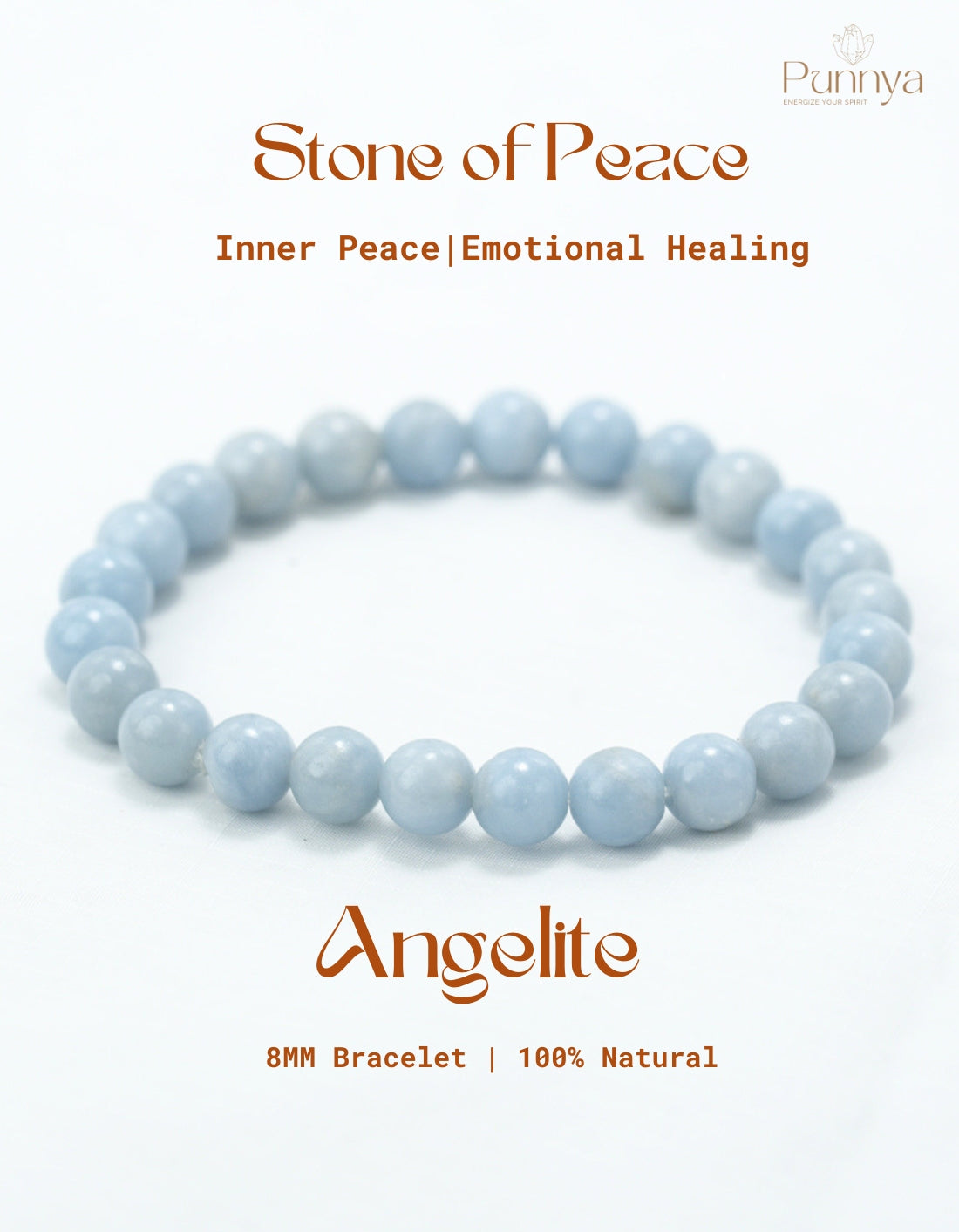 Natural Angelite Bracelet - Stone of Peace and Divine Connection