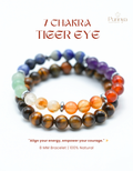 Balance & Courage Duo – 7 Chakra & Tiger Eye Bracelet Combo