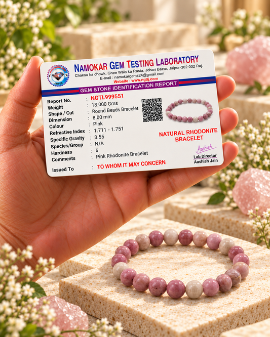 Natural Pink Rhodonite Bracelet-Stone of Compassion and Emotional Healing
