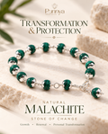 Silver Natural Malachite Bracelet - Transformation & Protection