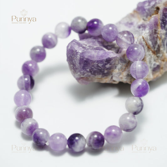 Natural Chevron Amethyst Bracelet - protection, and spiritual clarity.