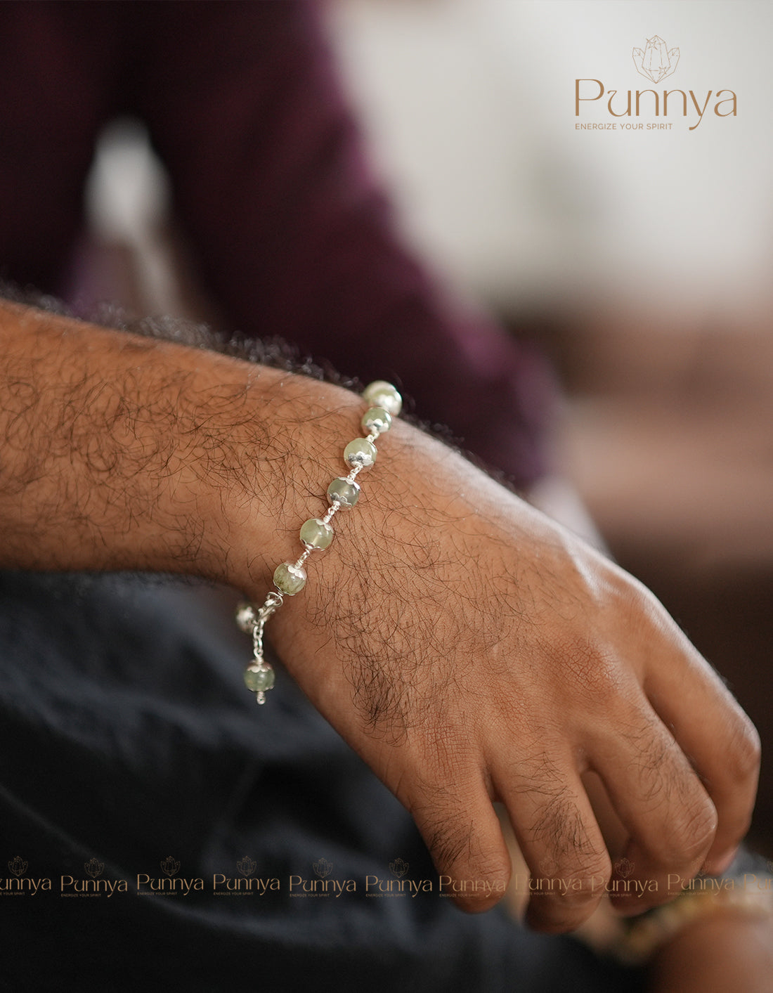 Love - Healing - Spiritual Growth | Natural Prehnite Bracelet