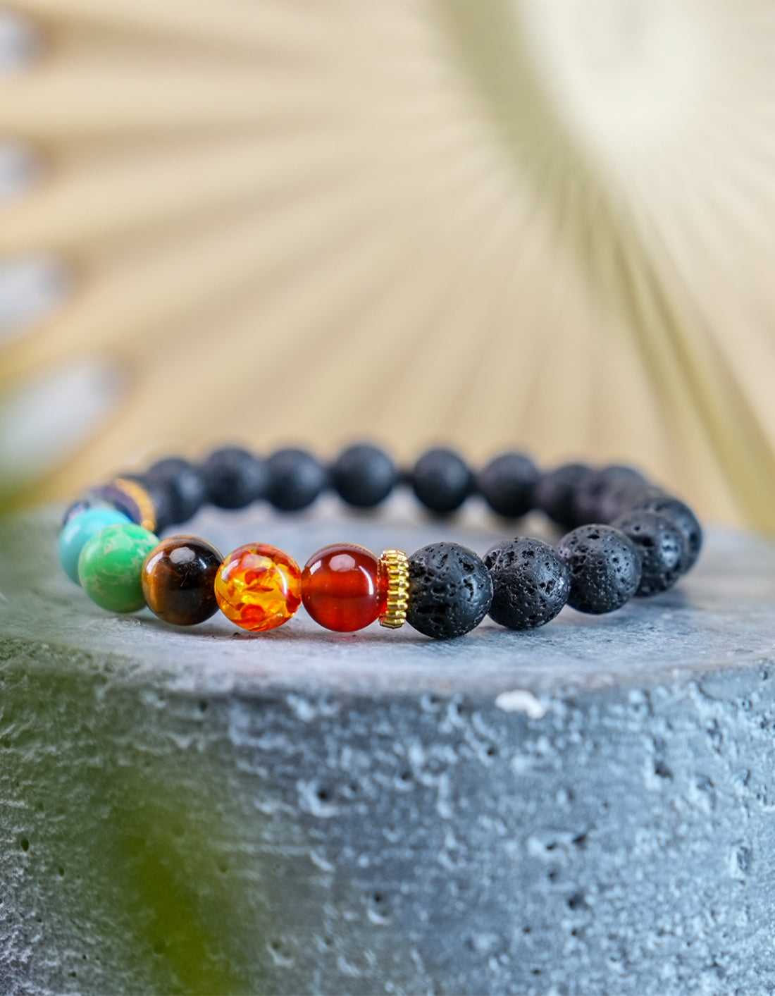 7 Chakra + lava Bracelet