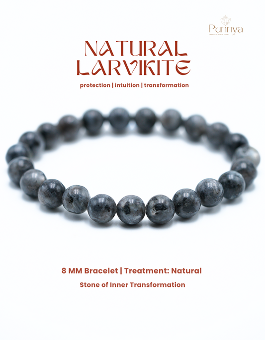 Natural Larvikite Bracelet – Protection, Intuition &amp; Transformation