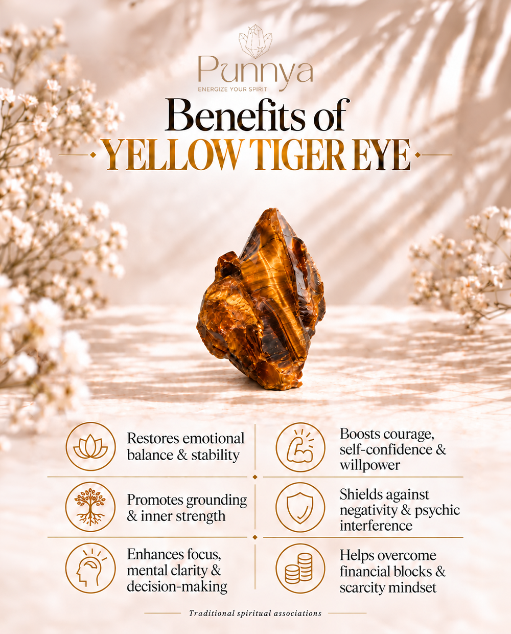 Natural Yellow Tiger Eye Bracelet – Strength & Protection