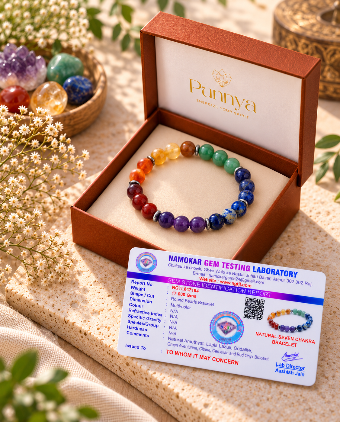 Natural 7 Chakra Stone Bracelet – Balance Your Energy, Elevate Your Soul