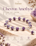 Protection, and spiritual clarity - Natural Chevron Amethyst Bracelet