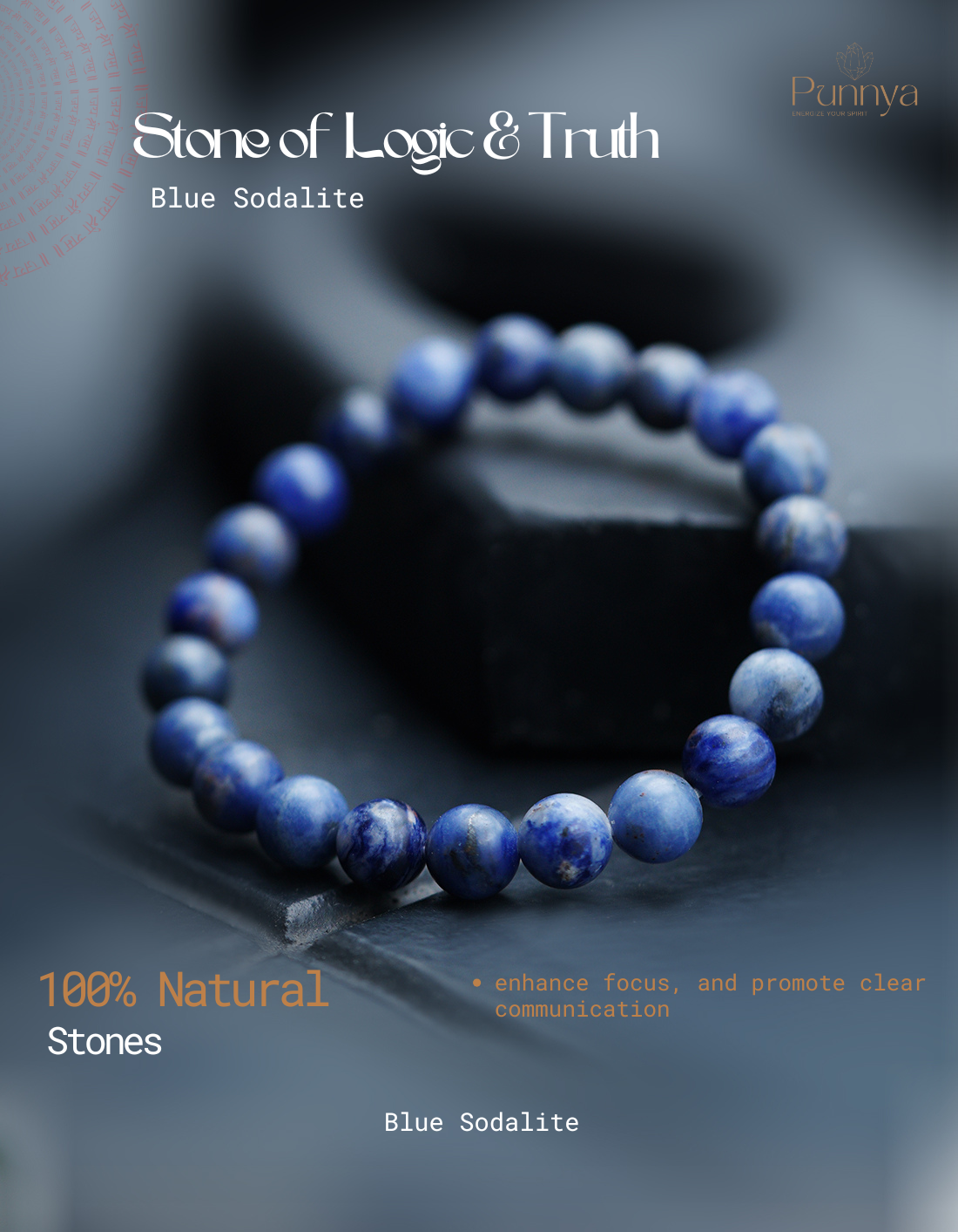 Natural Blue Sodalite Bracelet - Wisdom - Focus