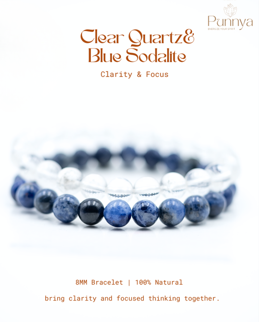 Clear Quartz& Blue Sodalite