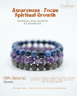 Amethyst ,Blue Sodalite & Labradorite Power Combo