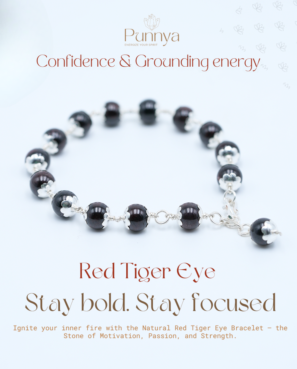 Stay bold. Stay focused. Red Tiger Eye Bracelet