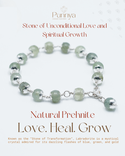 Love - Healing - Spiritual Growth | Natural Prehnite Bracelet