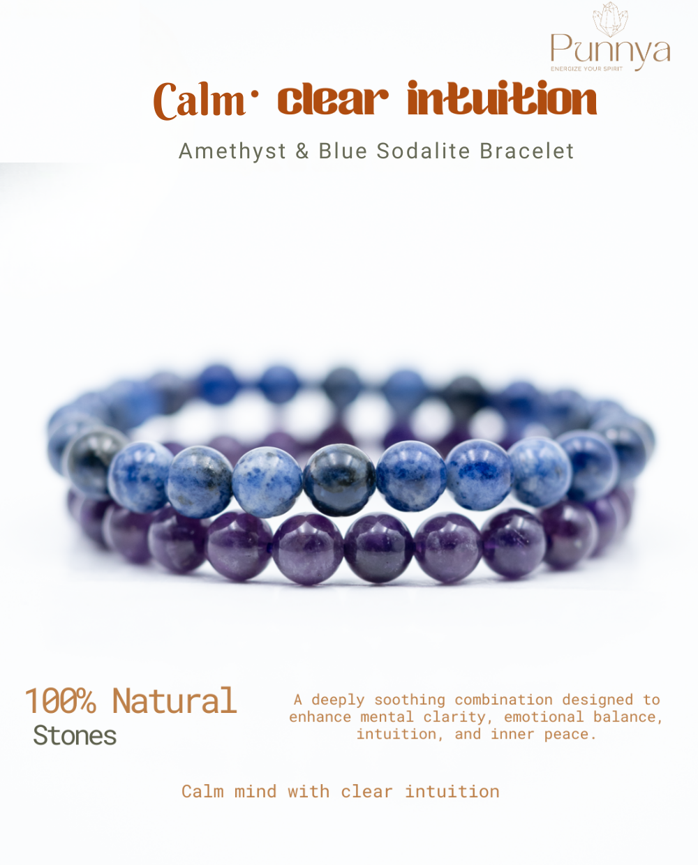 Amethyst & Blue Sodalite Bracelet Power Combo