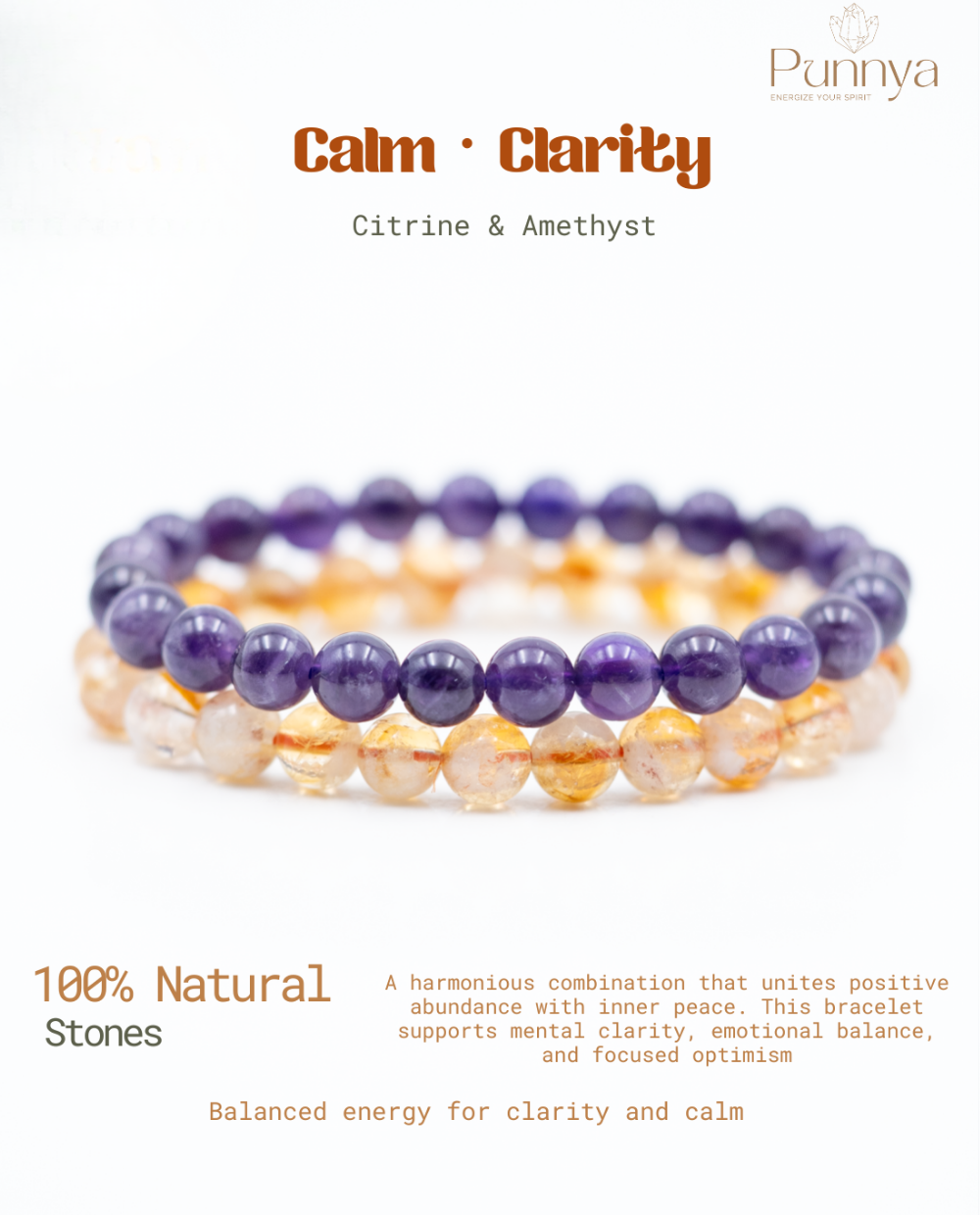 Citrine & Amethyst Bracelet Power Combo