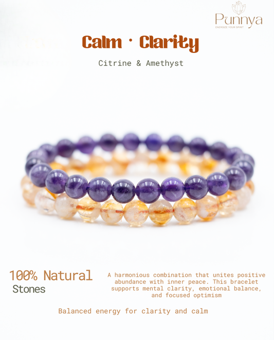Citrine & Amethyst Bracelet Power Combo