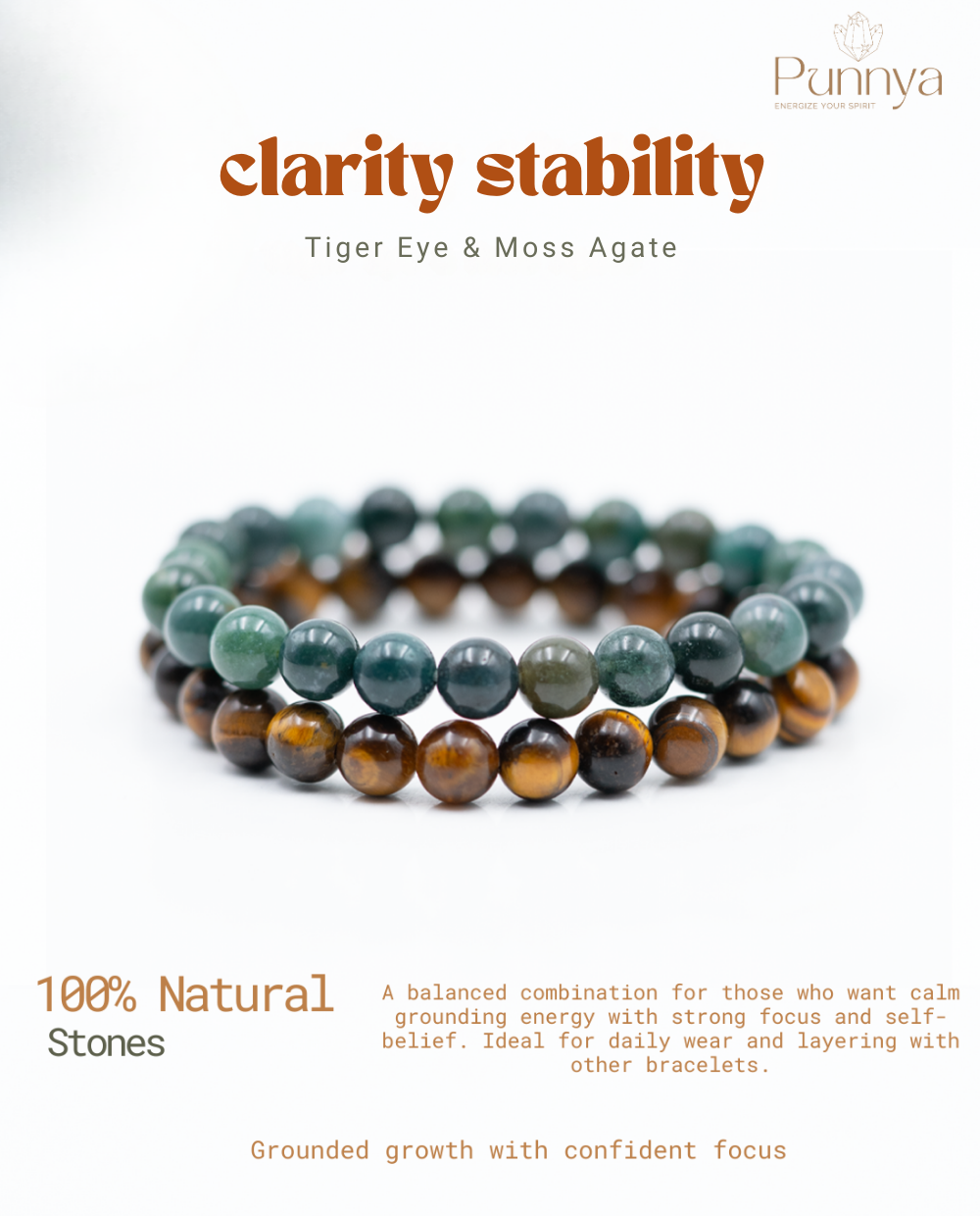 Moss Agate  & Tiger’s Eye Power Combo