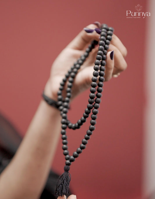 Original Karungali 8MM (Ebony) Wood Mala – 108 Beads for Meditation & Protection
