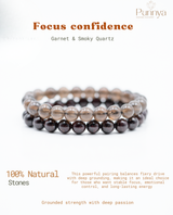 Garnet & Smoky Quartz  power Combo