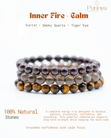 Garnet,Smoky Quartz &Tiger Eye Powder Combo