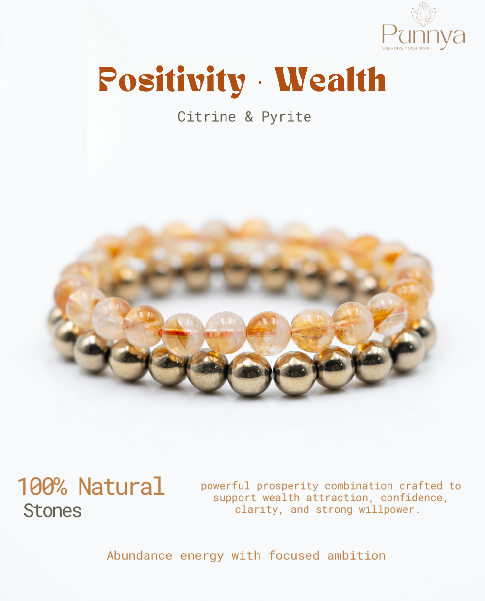 Citrine & Pyrite Bracelet Powder Combo