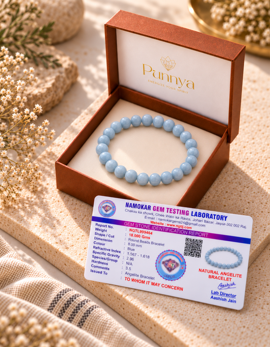 Natural Angelite Bracelet - Stone of Peace and Divine Connection