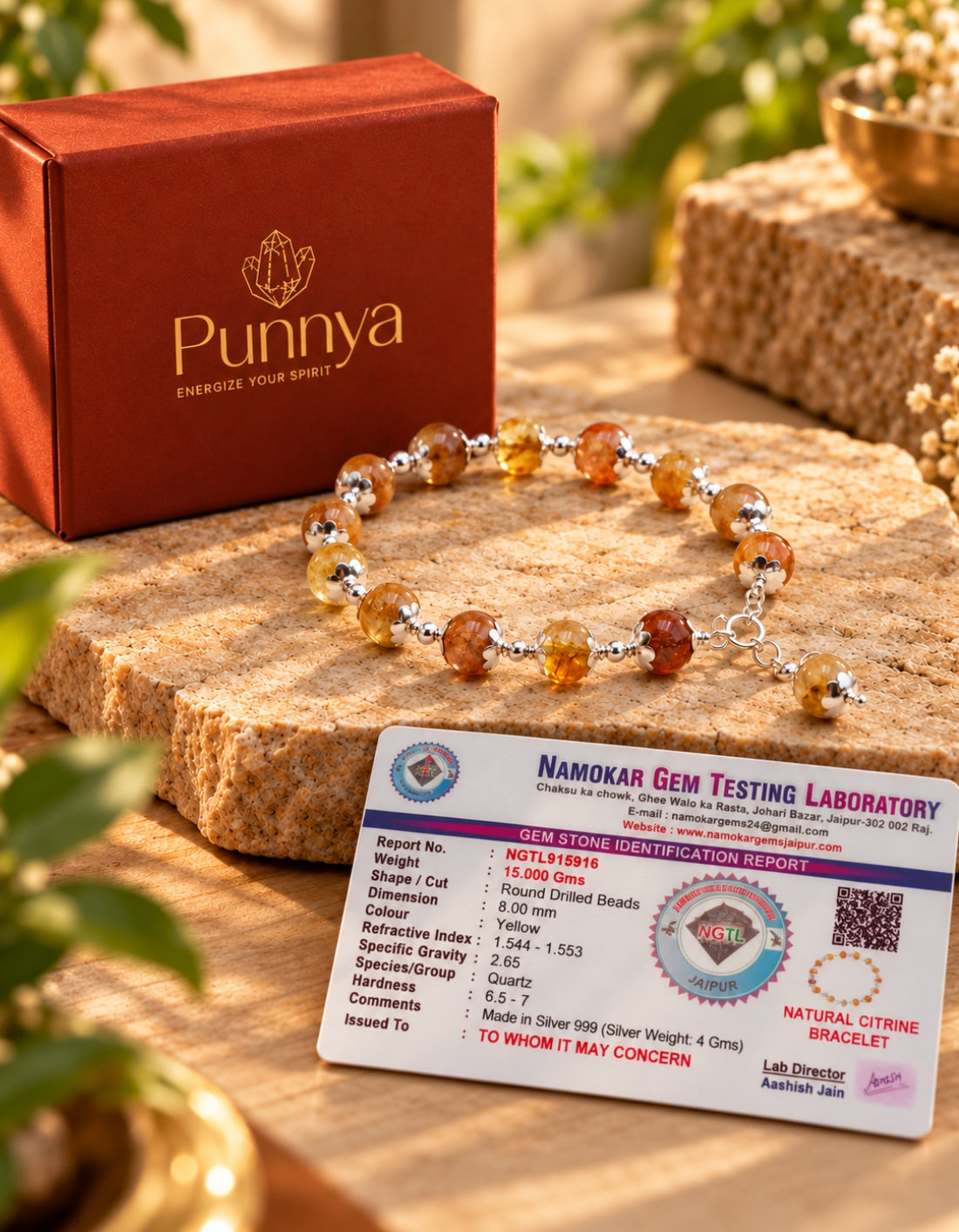 Silver Natural Citrine Bracelet - Success And Prosperity