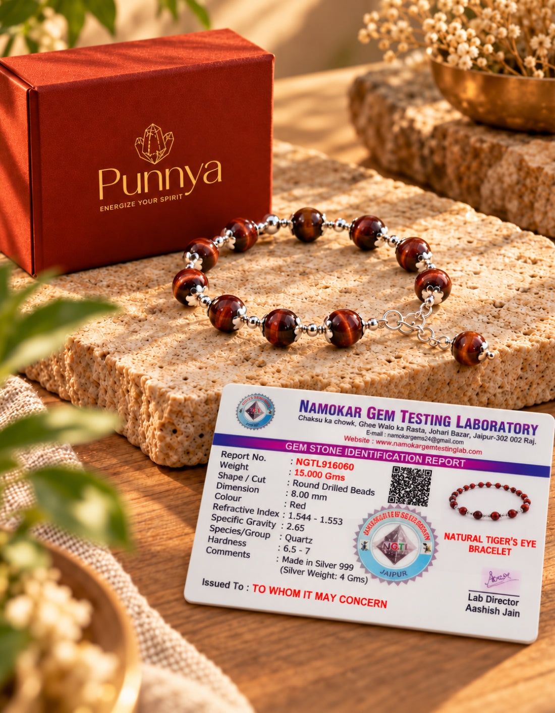 Stay bold. Stay focused. Red Tiger Eye Bracelet