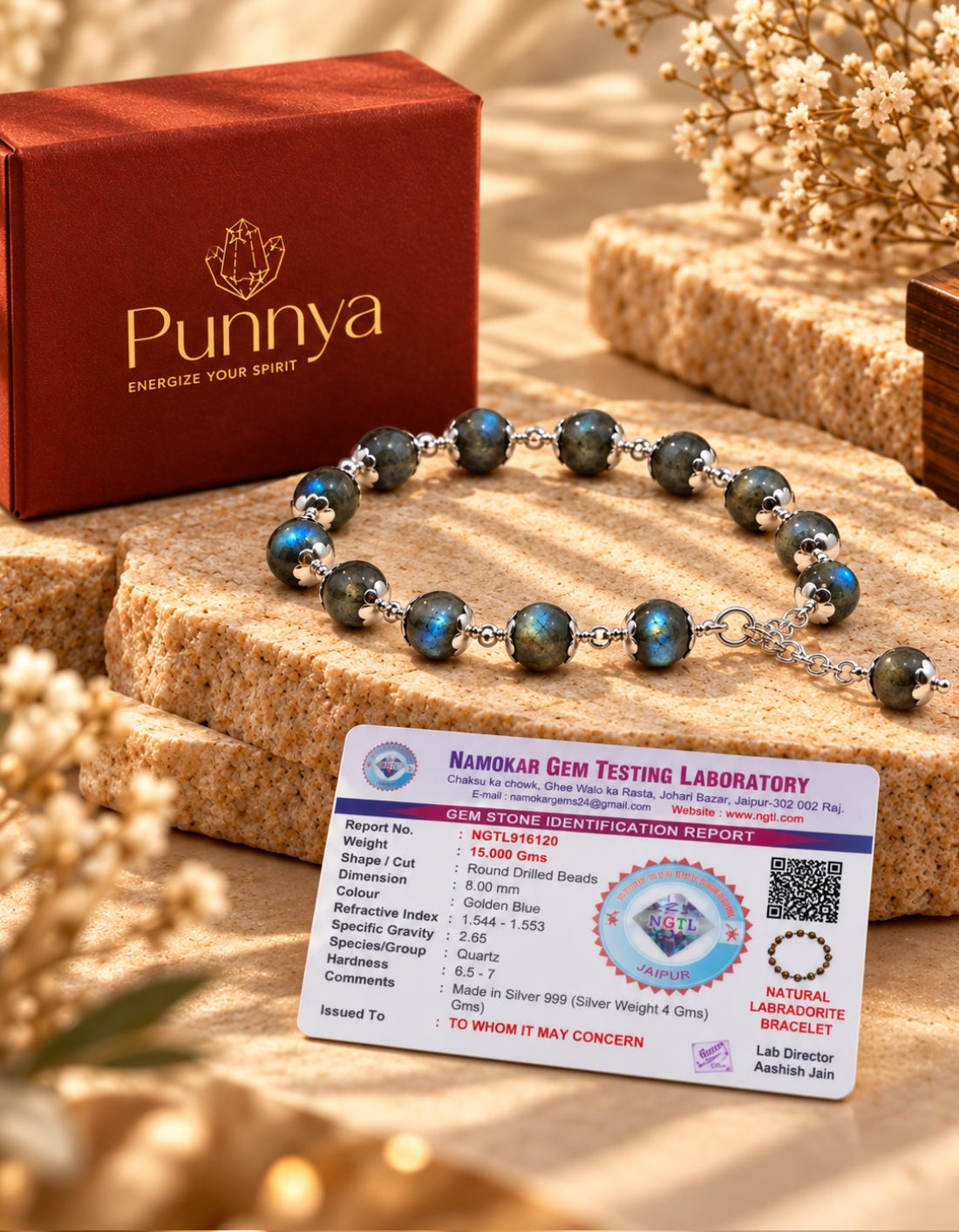 Stone of Transformation & Intuition - Silver Natural Labradorite Bracelet