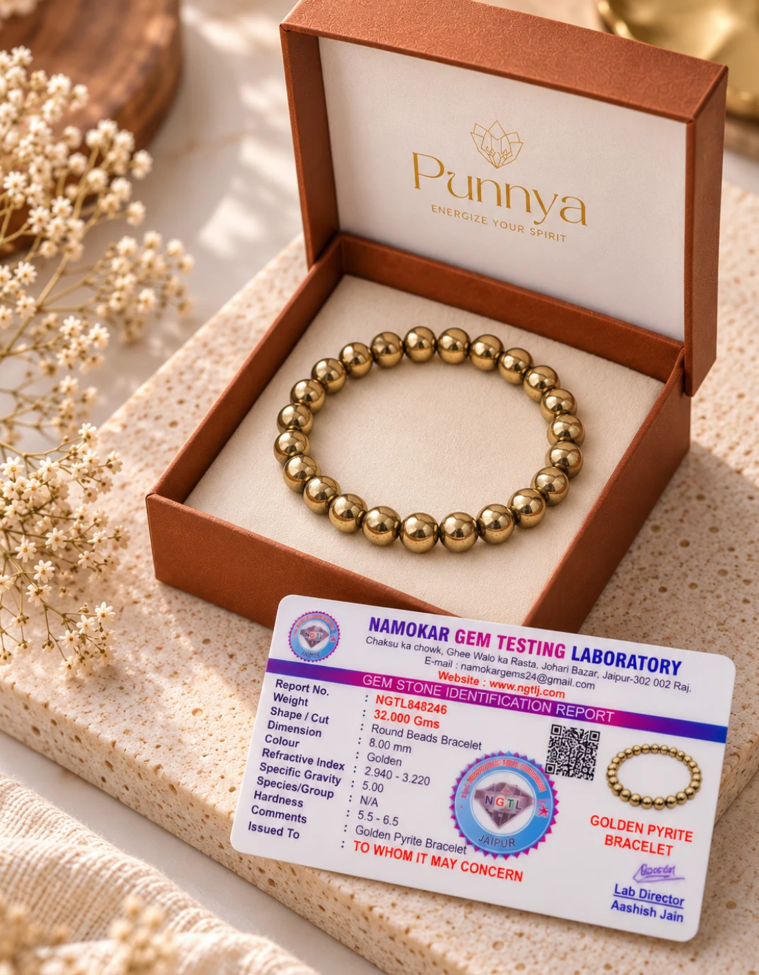 Golden Pyrite (Coated Hematite) Bracelet
