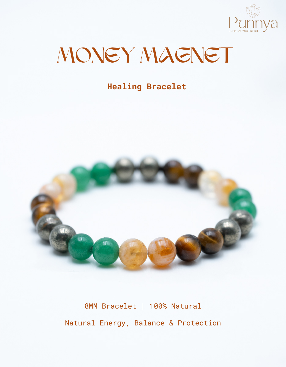 Natural Money Magnet Stone Bracelet