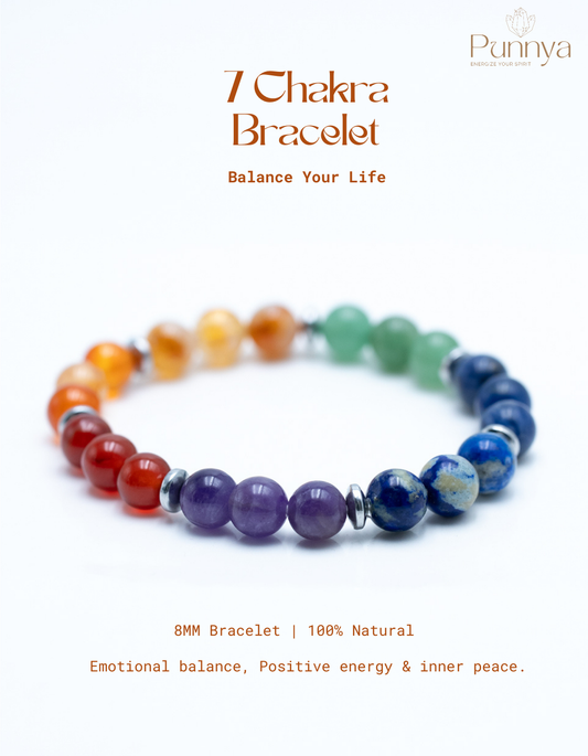 Natural 7 Chakra Stone Bracelet – Balance Your Energy, Elevate Your Soul