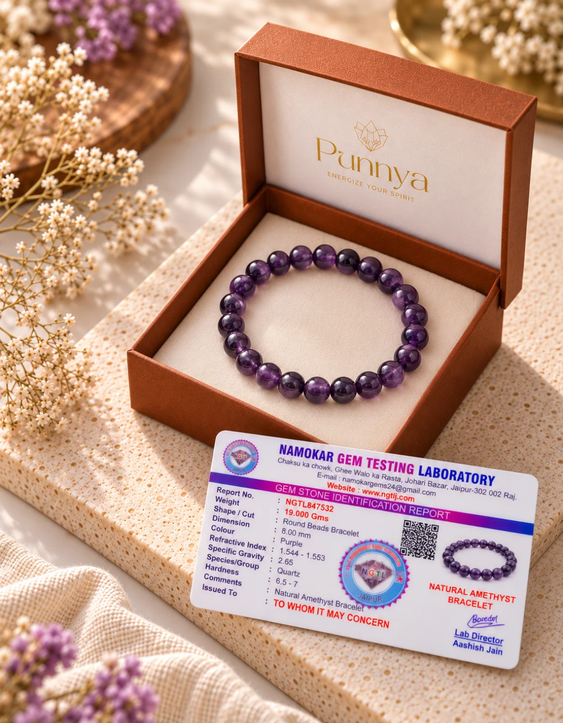 Natural Amethyst Bracelet – Calm, Clarity & Spiritual Protection