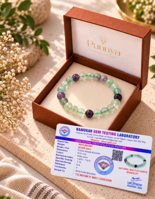 Natural Multi Fluorite Bracelet-Stone of Clarity and Focus