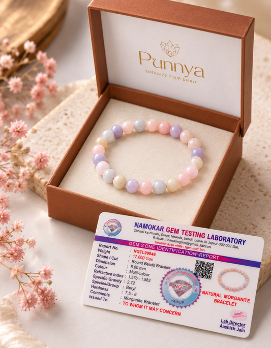 Natural Morganite Beryl Aqua Bracelet-Stone of Love, Peace & Emotional Harmony