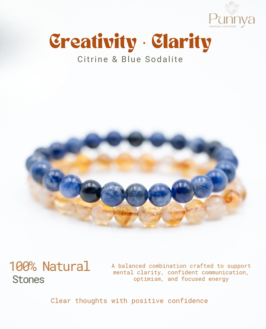 Blue Sodalite & Citrine Bracelet Power Bracelet