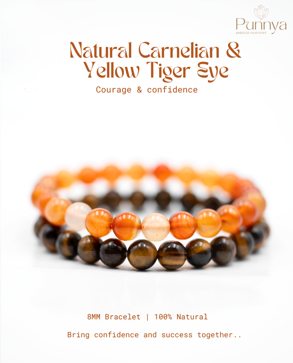 Natural Carnelian & Yellow Tiger Eye