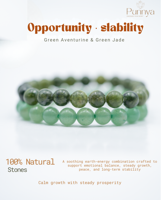 Green Aventurine & Green Jade Bracelet Power Bracelet