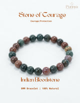 Natural Indian Bloodstone Bracelet -Stone of Courage and Vitality