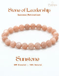 Natural Sunstone Bracelet - Stone of Joy and Leadership