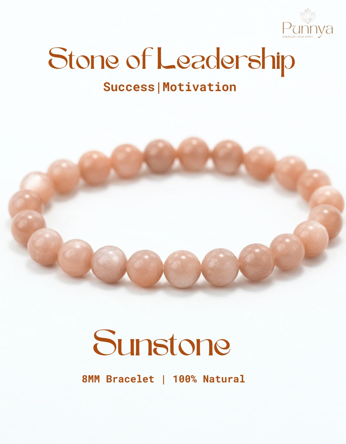 Natural Sunstone Bracelet - Stone of Joy and Leadership